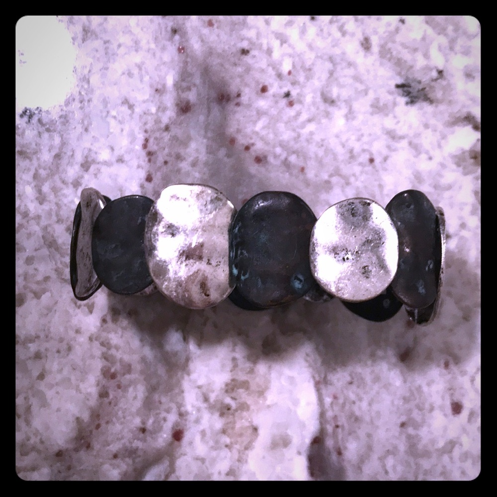 Hammered Stone Stretch Bracelet
